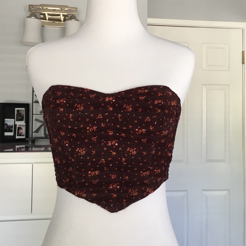 Strapless Zip-up Crop top